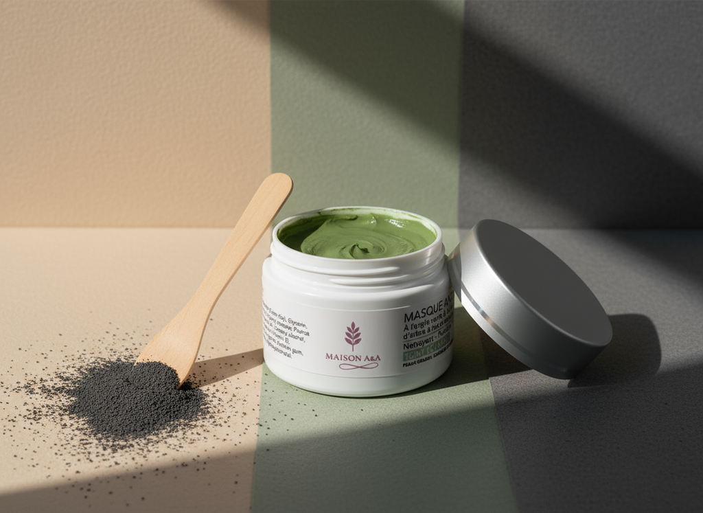 Masque Anti-Acné à l'Argile Verte & Huiles Essentielles - Purifiant, Détoxifiant et Éclat Naturel