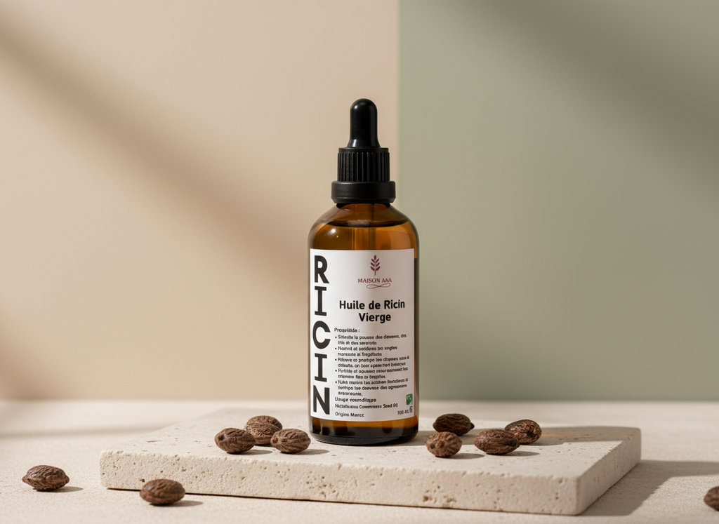 Huile de Ricin Vierge – Soin Naturel Anti-Chute et Fortifiant pour Cheveux, Cils et Ongles